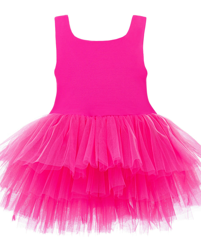 Pink Rouge Solid Tutu Dress