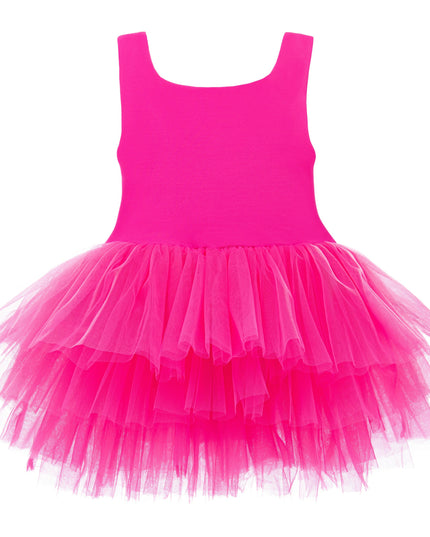 Pink Rouge Solid Tutu Dress