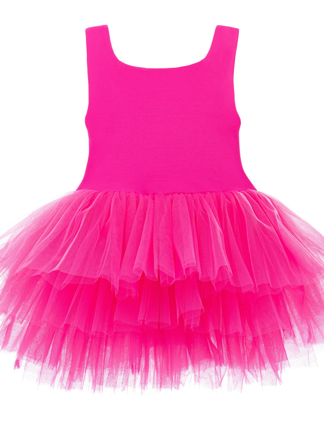 Pink Rouge Solid Tutu Dress