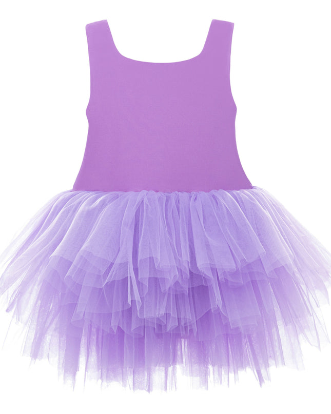 Purple Iris Solid Tutu Dress