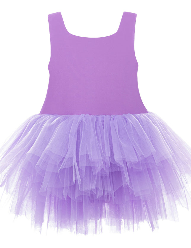Purple Iris Solid Tutu Dress
