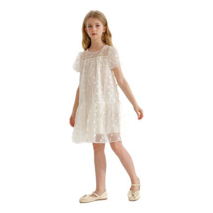 White Perivale Floral Overlay Dress