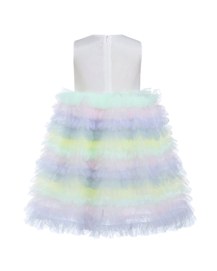 Purple Ruffle Tiered Pom Dress