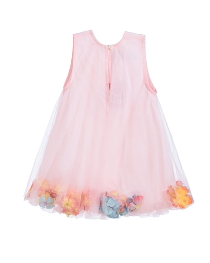 Pink Floral Layered Sleeveless Dress