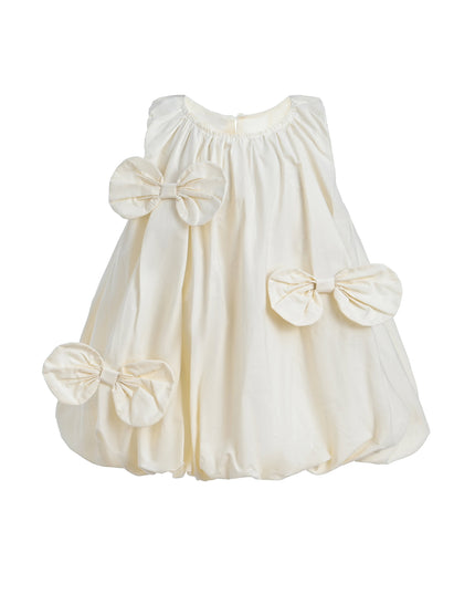 Ivory Sleeveless Bow Dress