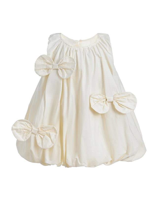 Ivory Sleeveless Bow Dress