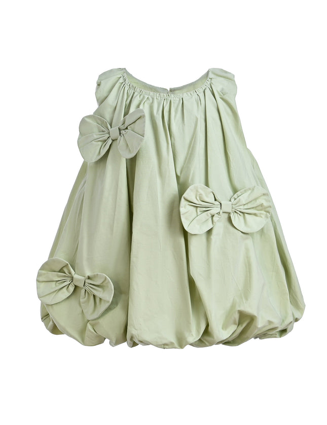 Sage Sleeveless Bow Dress