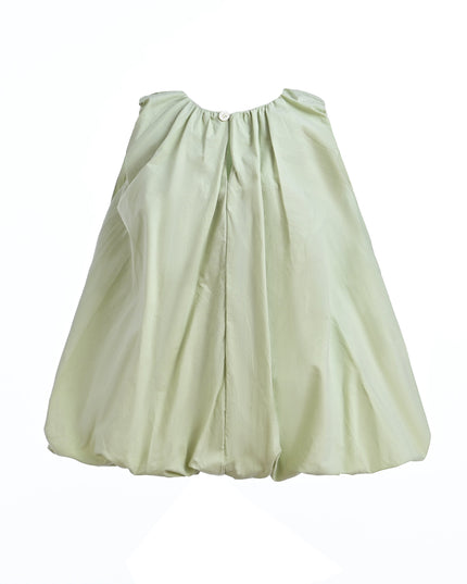 Sage Sleeveless Bow Dress