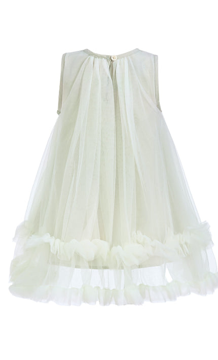 Mist Sleeveless Star Ruffle Dress