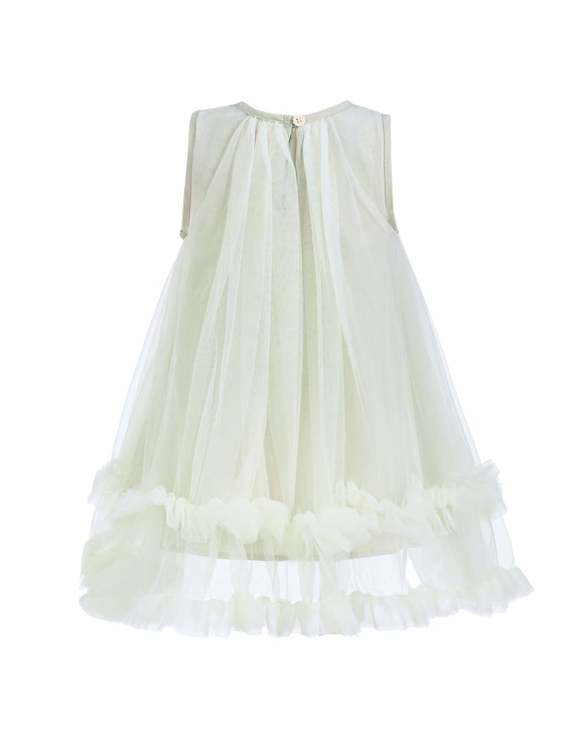 Mist Sleeveless Star Ruffle Dress