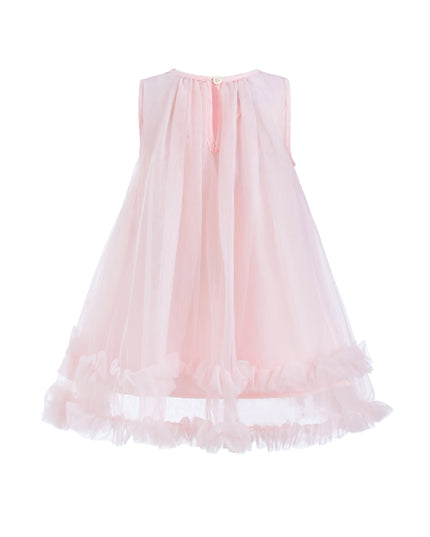 Pink Sleeveless Star Ruffle Dress
