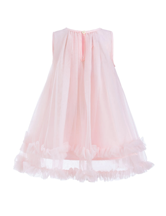 Pink Sleeveless Star Ruffle Dress