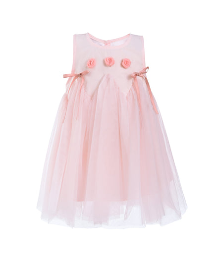 Peach Blush Rose Ribbon Dress