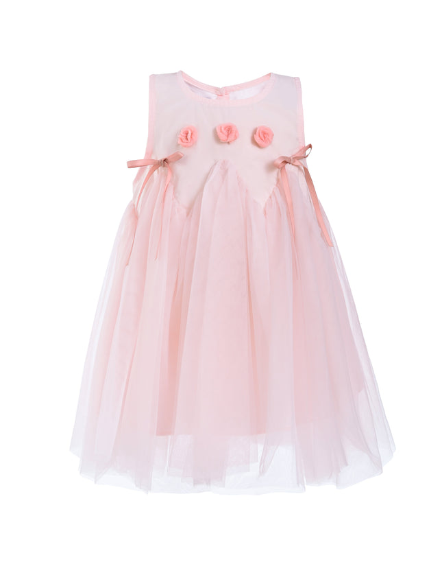Peach Blush Rose Ribbon Dress