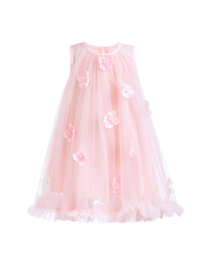 Blush Tulle Layered Floral Dress