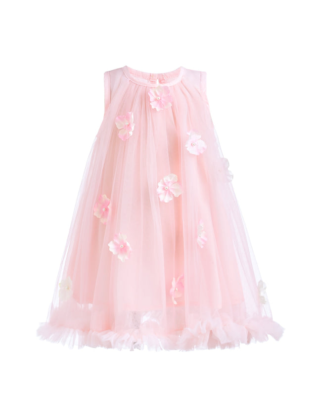 Blush Tulle Layered Floral Dress