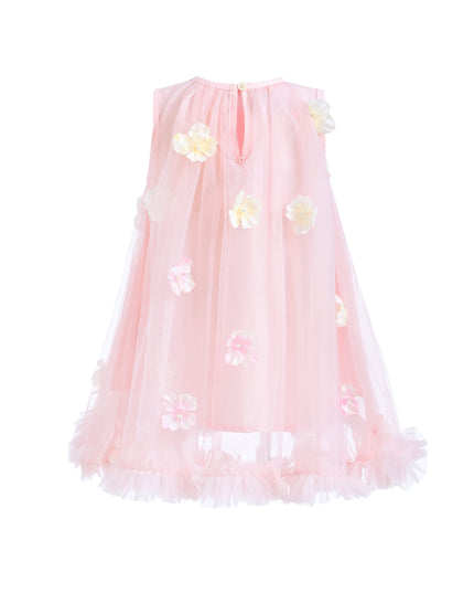 Blush Tulle Layered Floral Dress