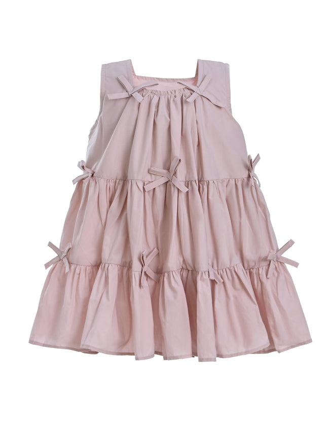 Pink Tiered Ribbon Sleeveless Dress