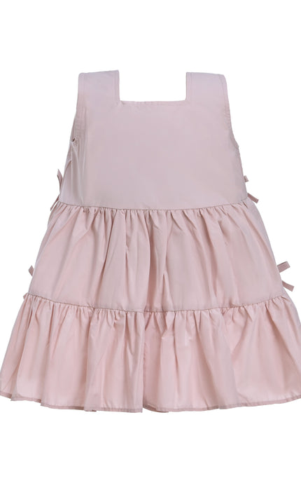 Pink Tiered Ribbon Sleeveless Dress