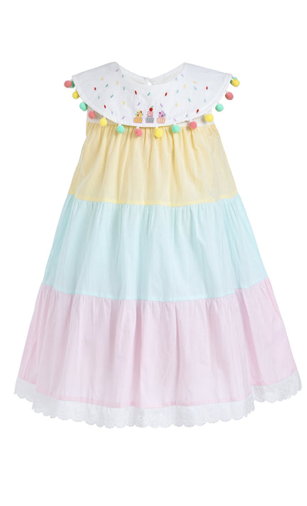 kidsatelier-mimitutu-Pastel Nalinee Rainbow Pom‑Pom Dress