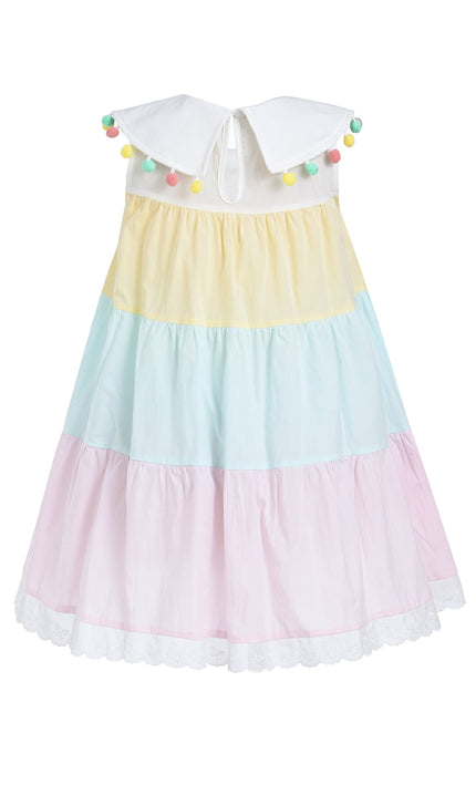 kidsatelier-mimitutu-Pastel Nalinee Rainbow Pom‑Pom Dress