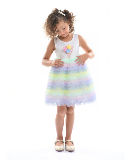 Purple Ruffle Tiered Pom Dress