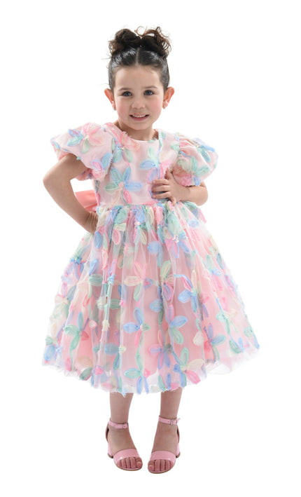 Peach Daisy Party Dress