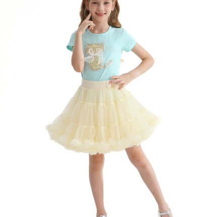 Yellow Pastel Bow Tulle Skirt