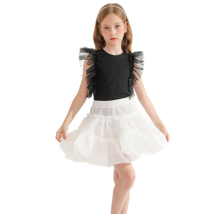 Black Tulle Frill T-Shirt