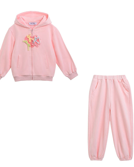 kidsatelier-mimi-tutu-Pink-Bow-Detail-Tracksuit-Set