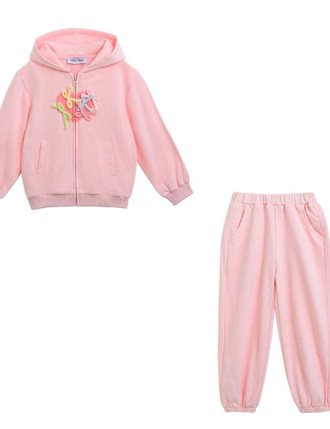 kidsatelier-mimi-tutu-Pink-Bow-Detail-Tracksuit-Set