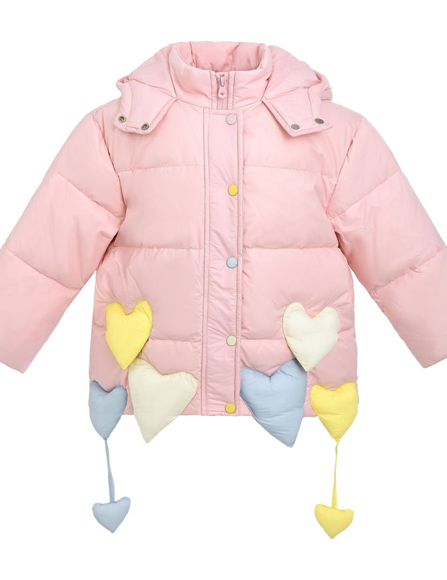 kidsatelier-mimi-tutu-Pink-Heart-Charm-Puffer-Jacket