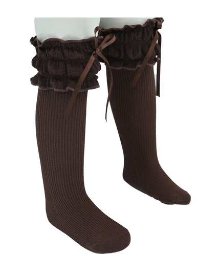 Ruffled Ribbon Long Socks