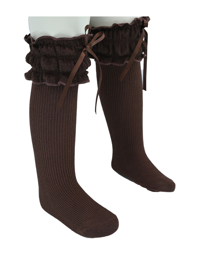 Ruffled Ribbon Long Socks