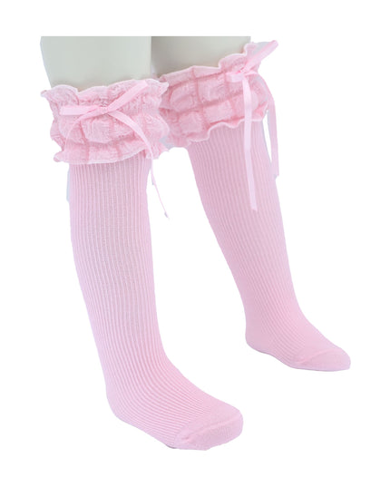 Ruffled Ribbon Long Socks