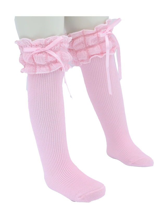 Ruffled Ribbon Long Socks
