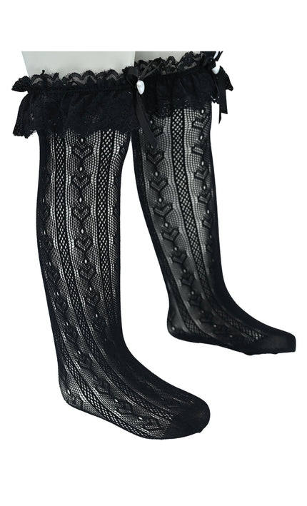 Heart Lace Ribbon Socks