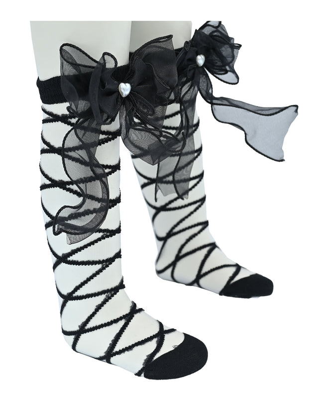 Tulle Tie Wrap Heart Socks