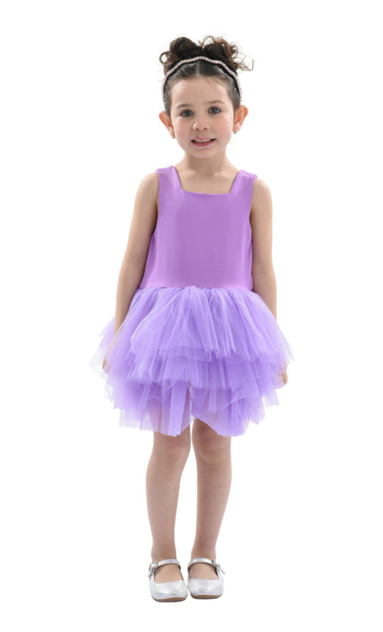 Purple Iris Solid Tutu Dress