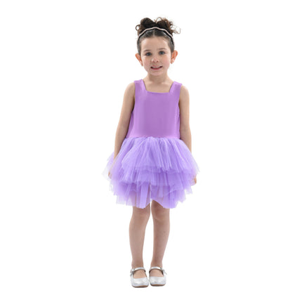 Purple Iris Solid Tutu Dress