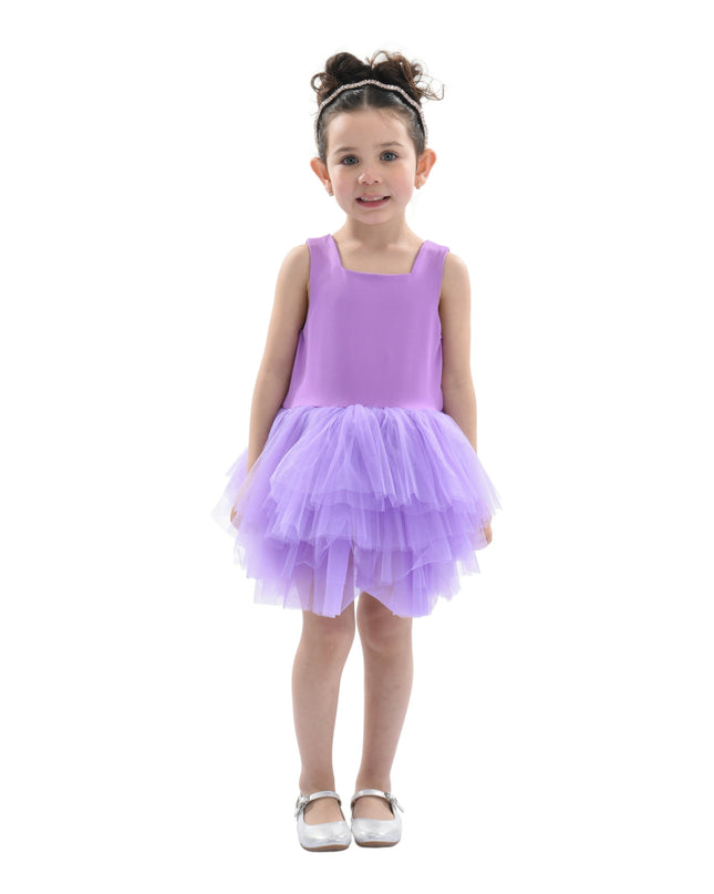 Purple Iris Solid Tutu Dress