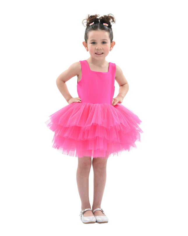 Pink Rouge Solid Tutu Dress