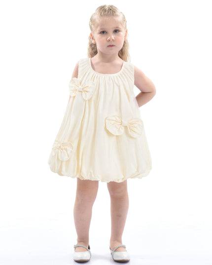 Ivory Sleeveless Bow Dress