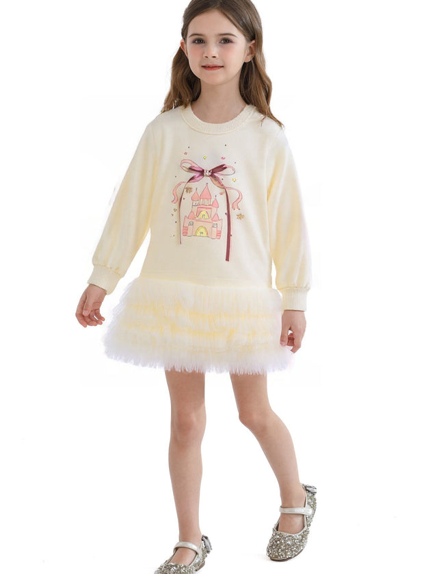kidsatelier-mimi-tutu-Beige-Ruffle-Ribbon-Dress