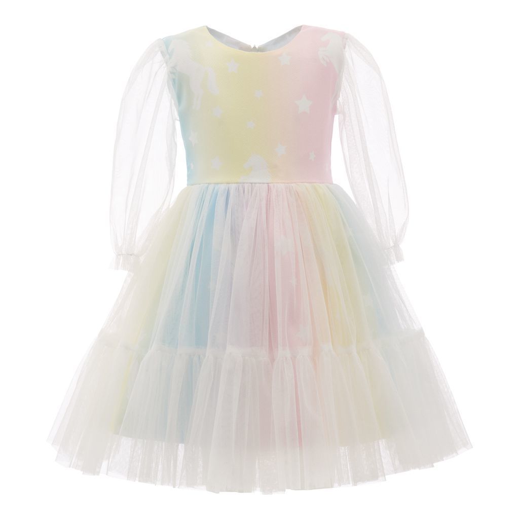 Multicolor Fantasia Rainbow Tulle Dress 1Y / Multi