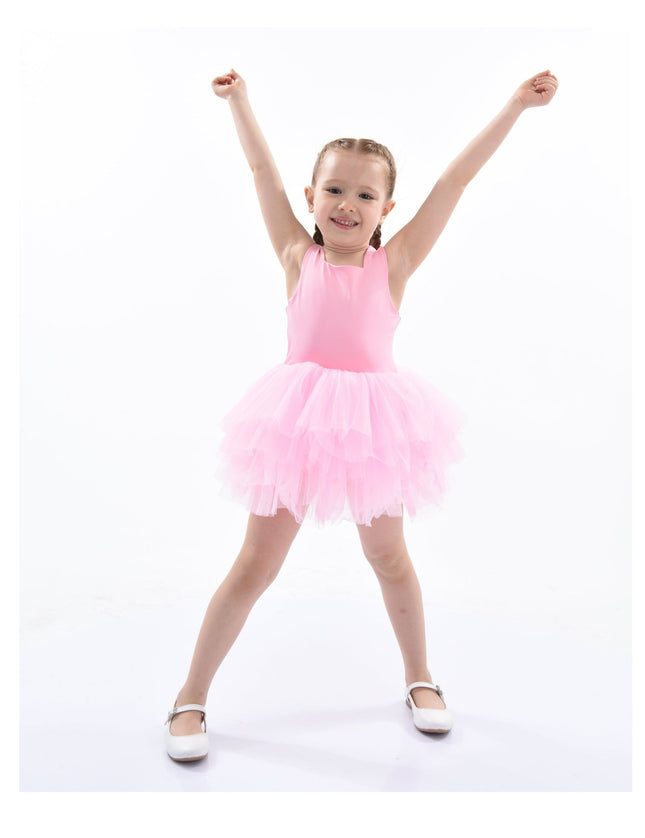kidsatelier-tulleen-MTL321-Flamingo Pink-solid-tutu-dress