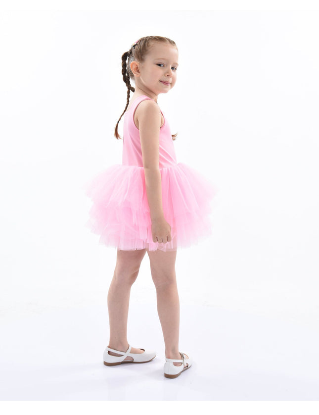 kidsatelier-tulleen-MTL321-Flamingo Pink-solid-tutu-dress