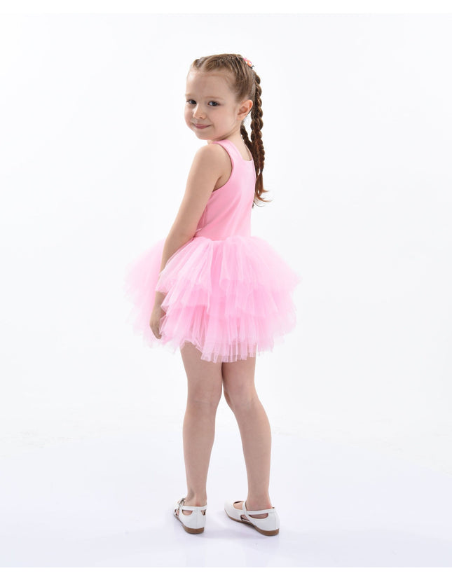 kidsatelier-tulleen-MTL321-Flamingo Pink-solid-tutu-dress