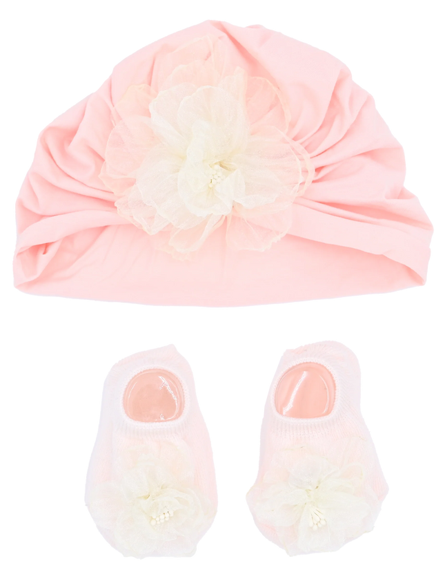 Pink and Ivory Flower Gift Set