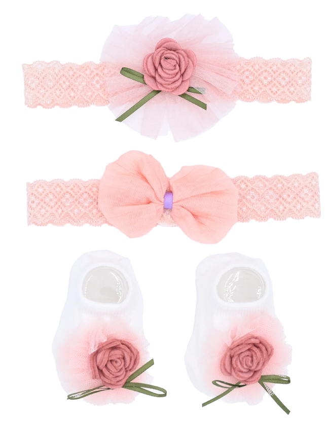 Pink Rose Ribbon and Bow Gift Set